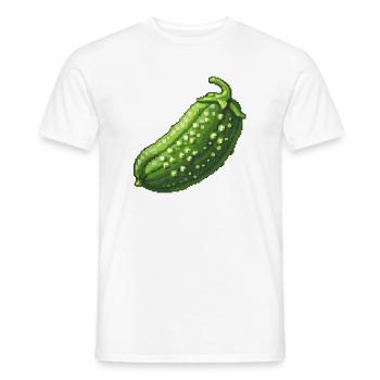 Pixel Cucumber Retro Green - Men's T-Shirt - white - Front - AI Model Male 178 dark (178cm)