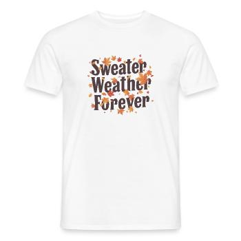 Pull Météo Pour Forever Automne Design - T-shirt homme - blanc - Devant - AI Model Male 178 dark (178cm)
