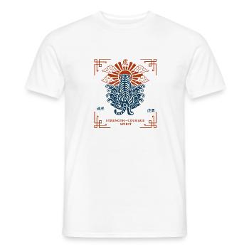 illustration japonaise du tigre - T-shirt homme - blanc - Devant - AI Model Male 178 dark (178cm)