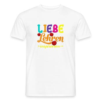 Love Teaching Inspire – Conception de cadeaux pour enseignants - T-shirt homme - blanc - Devant - AI Model Male 178 dark (178cm)