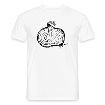 Onion Power – Onion with Character - Men's T-Shirt - white - Front - AI Model Male 178 dark (178cm)