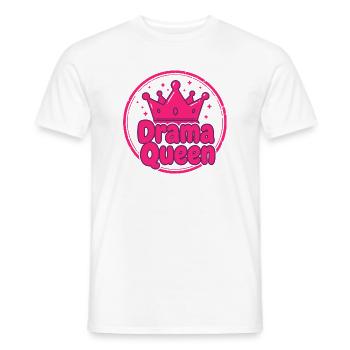 Drama Queen Fun Shirt Hoodie - Men's T-Shirt - white - Front - AI Model Male 178 dark (178cm)