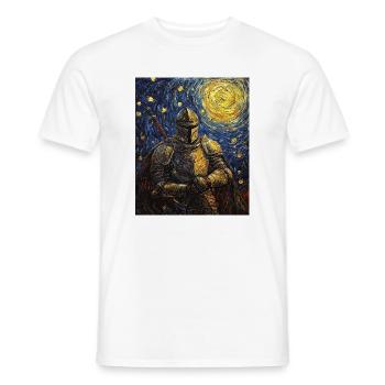 Ritter Van Gogh Style Starry Night - Men's T-Shirt - white - Front - AI Model Male 178 dark (178cm)