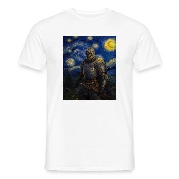 Ritter Van Gogh Style Starry Night - Men's T-Shirt - white - Front - AI Model Male 178 dark (178cm)