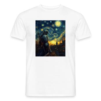 Ritter Van Gogh Style Starry Night - Men's T-Shirt - white - Front - AI Model Male 178 dark (178cm)