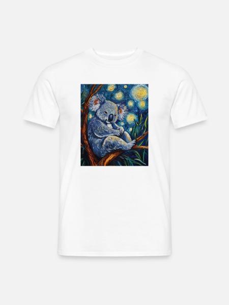 Koala Australien Van Gogh Style Starry Night - Männer T-Shirt - Weiß