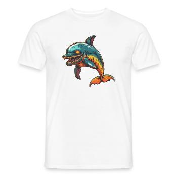 Dolphin Zombie - Men's T-Shirt - white - Front - AI Model Male 178 dark (178cm)