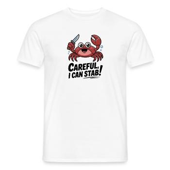 Krabbenmesser zwinker: Vorsicht, ich kann stechen - Männer T-Shirt - Weiß - Vorne - AI Model Male 178 dark (178cm)