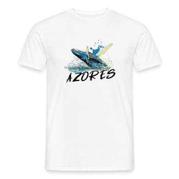 Blaue abstrakte Welle mit Buckelwal - Männer T-Shirt - Weiß - Vorne - AI Model Male 178 dark (178cm)