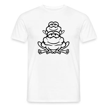 Frosch Kind Familie Papa Mama Huckepack Vatertag - Männer T-Shirt - Weiß - Vorne - AI Model Male 178 dark (178cm)