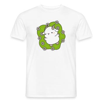 Kawaii Lamb Daisies - Men's T-Shirt - white - Front - AI Model Male 178 dark (178cm)