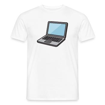 Illustration d’ordinateur portable bleu - T-shirt homme - blanc - Devant - AI Model Male 178 dark (178cm)