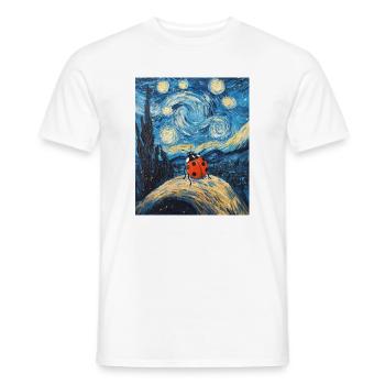Coccinelle Van Gogh Style Nuit étoilée - T-shirt homme - blanc - Devant - AI Model Male 178 dark (178cm)