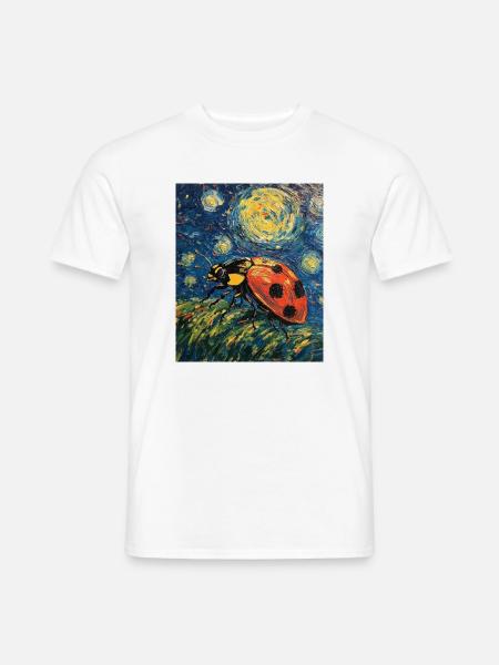 Marienkäfer Van Gogh Style Starry Night - Männer T-Shirt - Weiß