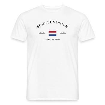Scheveningen Netherlands Holiday Souvenir Gift - Men's T-Shirt - white - Front - AI Model Male 178 dark (178cm)