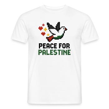 Friedenstaube in den Farben Palästinas - Männer T-Shirt - Weiß - Vorne - AI Model Male 178 dark (178cm)