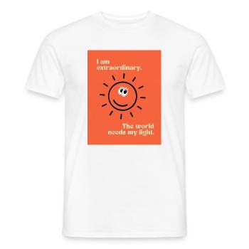 I am extraordinary. - Men's T-Shirt - white - Front - AI Model Male 178 dark (178cm)