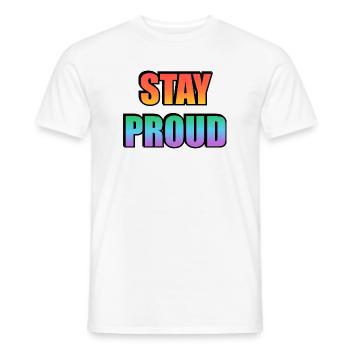 Stay Proud Gradient Text Design - Men's T-Shirt - white - Front - AI Model Male 178 dark (178cm)