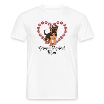 German Shepherd Mama Heart - Men's T-Shirt - white - Front - AI Model Male 178 dark (178cm)