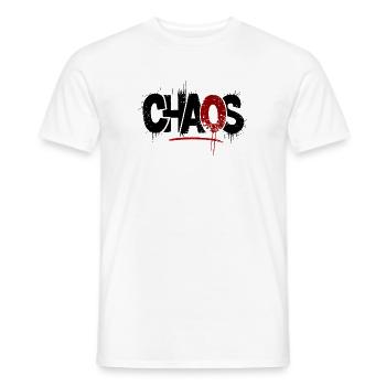 Chaos - Männer T-Shirt - Weiß - Vorne - AI Model Male 178 dark (178cm)