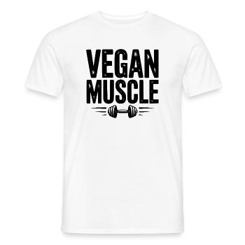 Muscle végétalien - T-shirt homme - blanc - Devant - AI Model Male 178 dark (178cm)