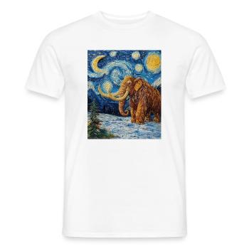 Mammouth Van Gogh Nuit étoilée - T-shirt homme - blanc - Devant - AI Model Male 178 dark (178cm)