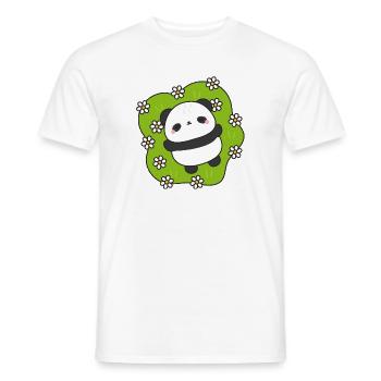 PandaGreen Floral Cuddle - Men's T-Shirt - white - Front - AI Model Male 178 dark (178cm)