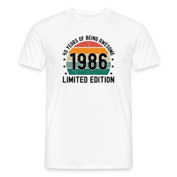 40 ans d’être génial 1986 Édition limitée - T-shirt homme - blanc - Devant - AI Model Male 178 dark (178cm)