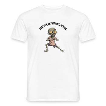 Zombie Stretch Eat Brains Repeat - Men's T-Shirt - white - Front - AI Model Male 178 dark (178cm)
