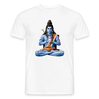 Shiva - Cooles Low Poly Logo der indischen Mythologie - Männer T-Shirt - Weiß - Vorne - AI Model Male 178 dark (178cm)