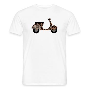 Roller Leolook Muster Animal Print Zoo Safari Fan - Männer T-Shirt - Weiß - Vorne - AI Model Male 178 dark (178cm)