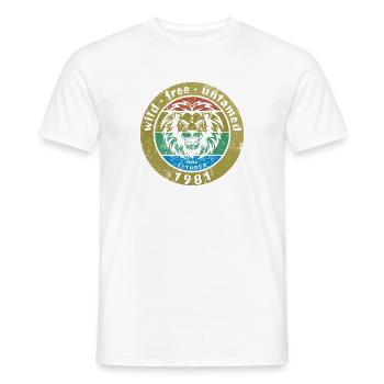 44. Geburtstag Wild, free & untamed since 10/1981 - Men's T-Shirt - white - Front - AI Model Male 178 dark (178cm)