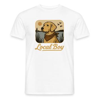 Chien de chasse local Golden Retriever Labrador - T-shirt homme - blanc - Devant - AI Model Male 178 dark (178cm)