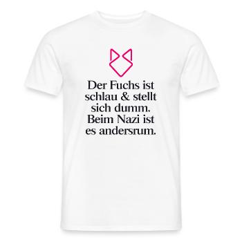 Gegen Rechts - Männer T-Shirt - Weiß - Vorne - AI Model Male 178 dark (178cm)
