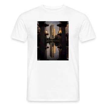 Coincé entre les boulons - T-shirt homme - blanc - Devant - AI Model Male 178 dark (178cm)
