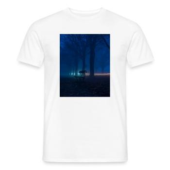 Einsame Bank im nebligen Park - Männer T-Shirt - Weiß - Vorne - AI Model Male 178 dark (178cm)