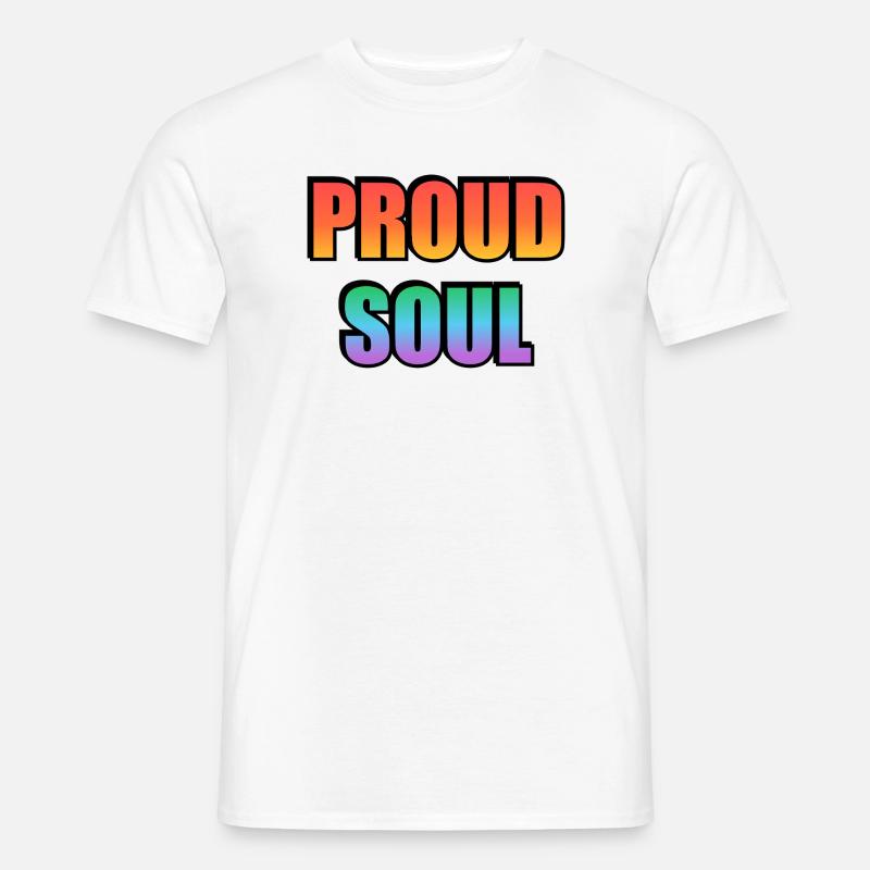 Typographie dégradée Proud Soul - T-shirt homme - blanc