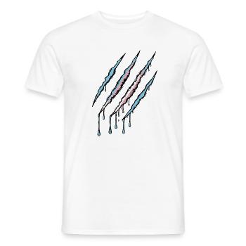 Transgender Pride Claw - Trans Flag Scratch Trace - Men's T-Shirt - white - Front - AI Model Male 178 dark (178cm)