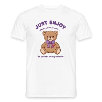 Teddy Bear Be Patient With Yourself - Men's T-Shirt - white - Front - AI Model Male 178 dark (178cm)