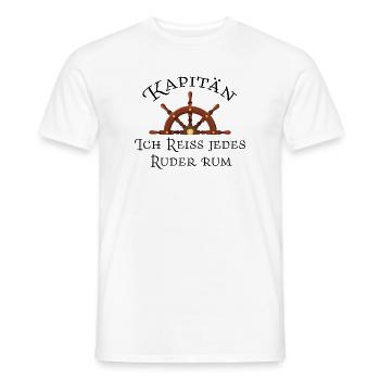 Captain – I'm tearing every rudder around - Men's T-Shirt - white - Front - AI Model Male 178 dark (178cm)