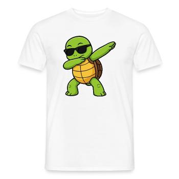 Dab Turtle mit Sonnenbrille - Männer T-Shirt - Weiß - Vorne - AI Model Male 178 dark (178cm)