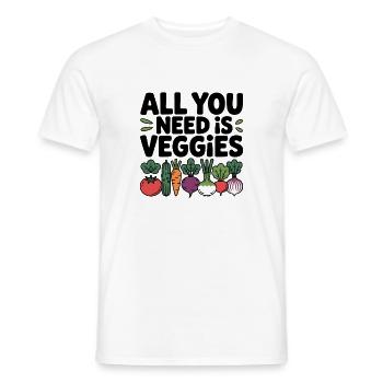 All You Need Is Veggies - Men's T-Shirt - white - Front - AI Model Male 178 dark (178cm)