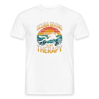  Scuba Diving Is My Therapy Retro Tauchen Ozean - Männer T-Shirt - Weiß - Vorne - AI Model Male 178 dark (178cm)