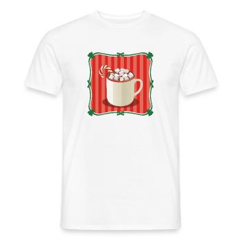 Vintage Hot Chocolate Retro Christmas - Men's T-Shirt - white - Front - AI Model Male 178 dark (178cm)