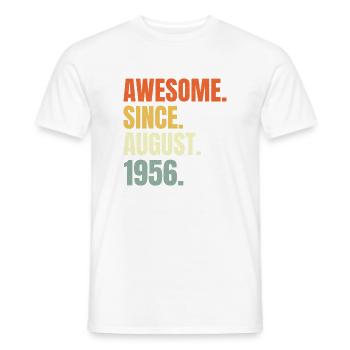 awesome since august 1956 birthday - Men's T-Shirt - white - Front - AI Model Male 178 dark (178cm)