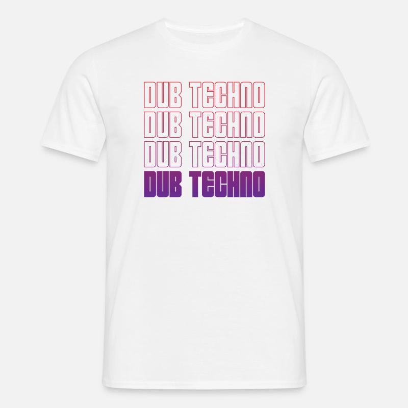 Dub Techno Neon Gradient Grid - Men's T-Shirt - white