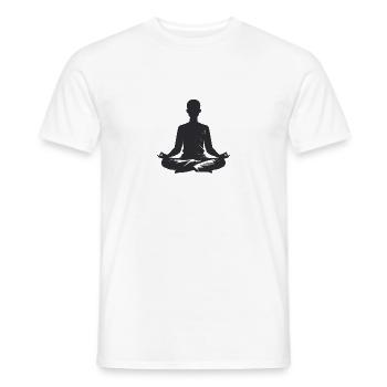 Meditation - Cool Silhouette Logo - Men's T-Shirt - white - Front - AI Model Male 178 dark (178cm)
