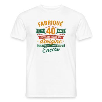 40 Years of Original, Humor Anniversary Gift - Men's T-Shirt - white - Front - AI Model Male 178 dark (178cm)