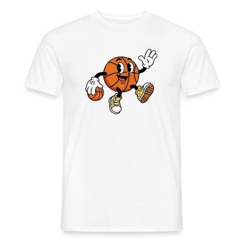 Funny Basketball Cartoon Basketball - Men's T-Shirt - white - Front - AI Model Male 178 dark (178cm)