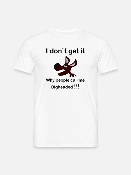 Maroon Cartoon Dog with Fangs - Men's T-Shirt - white